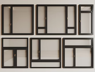 Modern windows 3d model