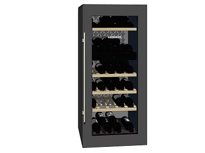 Modern Stylish Wine Cabinet With Glass Door And Shelves For Wine Bottles 3d model