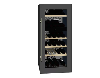 Modern Stylish Wine Cabinet With Glass Door And Shelves For Wine Bottles 3d model