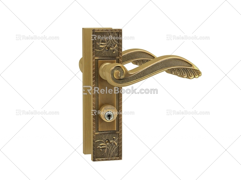 European-style door handle 3d model