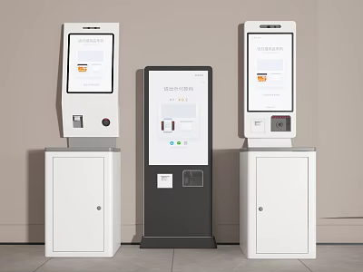 Commercial Self Service Kiosks with Touchscreen Displays Modern Design for Business Use 3d model