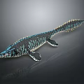 Ichthyosaur Model With Streamlined Body Blue Black Stripes Pointed Head Long Tail And Flippers