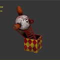 Clown Pop Up Toy With White Red Body In Red Yellow Checkered Box