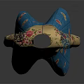 Traditional Chinese Robe With Yellow Floral Upper And Blue Decorative Lower Section