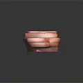 Wood Stone Stacked Block Structure With Irregular Edges And Orange Textured Surface 3d model