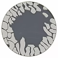Modern Circular Wall Decor With Irregular White Edges And Dark Center 3d model