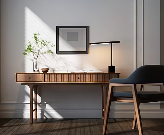 Modern medieval desk and chair Song history Aesthetics desk and chair 3d model