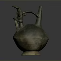 Ancient Bronze Vessel With Decorative Handle And Stable Base For Daily Use 3d model