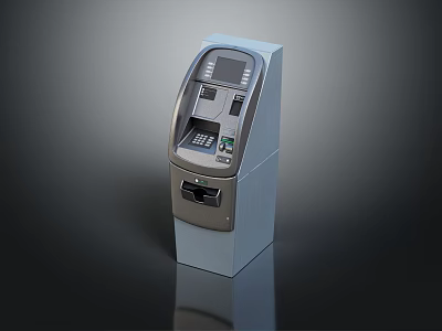 Self Service Kiosk With Digital Display Keypad And Card Slot 3d model