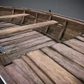 Classic Wooden Boat With Open Hull Wooden Slat Seats And Metal Edges