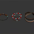 Stylish Daily Life Accessories Featuring Leather Beaded And Metal Bracelets