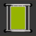 Modern Simple Stool With White Frame Green Seat And Black Non Slip Feet