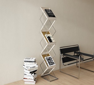 Bookshelf Magazine Rack Floor-type Bookshelf Decorative Bookshelf 3d model