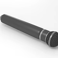 Classic Black Handheld Microphone With Cylindrical Design And Metal Mesh Grille