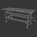 Stainless Steel Medical Cart With Wheels And Sturdy Metal Frame Design