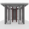 Modern Pavilion Structure With Grille Design And Gray Roof Top