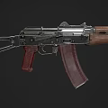 Classic Assault Rifle With Wooden Stock Metal Construction And Detachable Magazine