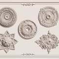 European-style lamp panel gypsum carved lamp panel 3d model
