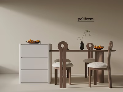 Middle Ancient Style Island Dining Table and Chair 3d model