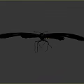 Dark Colored Butterfly With Spread Wings And Red Orange Spots On Gray Background