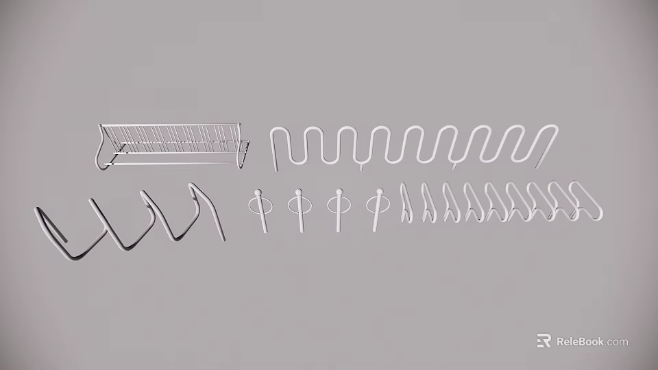 Bicycle Parts Line Drawing With Gear Chain Frame And Outline Illustration 3d model 
