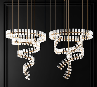 Light Luxury Crystal Chandelier 3d model