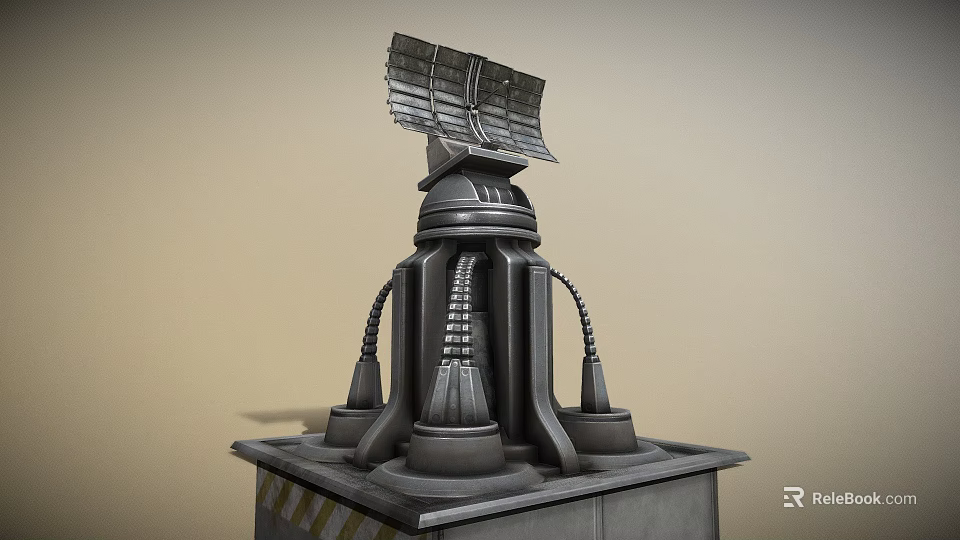 Industrial Equipment With Mechanical Pipes Top Vent Structure And Square Base 3d model 