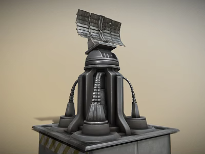 Industrial Equipment With Mechanical Pipes Top Vent Structure And Square Base 3d model