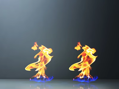 Dual Flame Effect Commercial Equipment With Blue Base Flames For Decoration 3d model