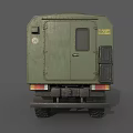 Military Green Utility Truck With Off Road Tires And Cargo Compartment