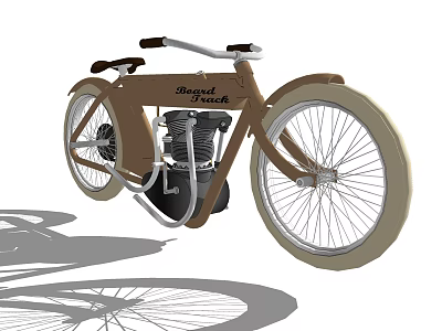Vintage Motorcycle Retro Design With Twin Seats Classic Engine And Large Wheels 3d model