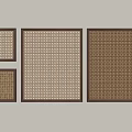 Brown Framed Woven Wall Art Decor With Various Sizes And Texture 3d model