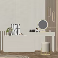 Makeup Table Makeup Stool Combination Cream Dressing Table 3d model
