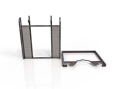 Household Supplies Metal Grid Storage Racks With Vertical Frame And Square Base 3d model