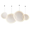 Multiple Hanging Modern White Pendant Lights With Curved And Circular Frosted Shades