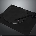 Modern Black Turntable With Smooth Vinyl Platter And Adjustable Tonearm Design 3d model