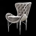 Elegant Tufted Velvet Accent Chair With High Back And Chrome Metal Legs