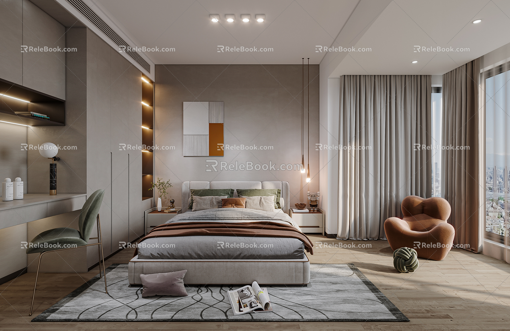 Modern Bedroom Room 3d model