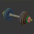 Black Metal Dumbbell With Weight Plates For Home Household Fitness Use
