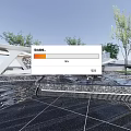 Modern gallery demonstration area landscape 3d model