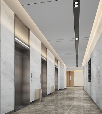 modern elevator hall hospital elevator hall 3d model