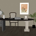 Desk and chair combination 3d model