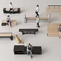 Modern Landscape Seats With Wooden And Black Designs For Outdoor Public Spaces
