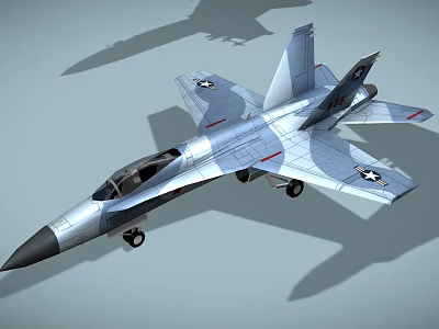 US Air Force Silver Gray Fighter Jet With Modern Sleek Aerial Combat Design 3d model