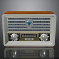 Vintage Radio Design With Red White Body Blue Diamond Logo Knobs And Tuning Dial