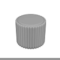 White Round Ribbed Cylindrical Knob With Smooth Top Surface Design 3d model