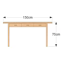 Simple Wooden Desk With Rectangular Tabletop Drawers And Open Leg Design