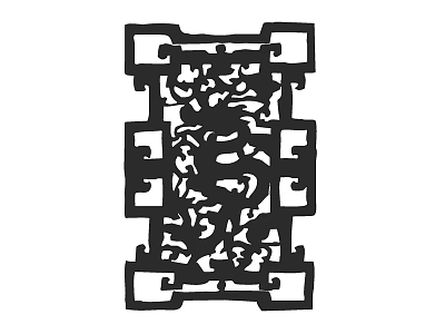 Traditional Chinese Ornate Lattice Window With Intricate Carved Dragon Pattern And Wooden Frame 3d model