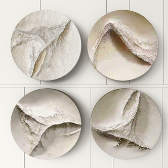 Modern Round Frame Wall Decoration Hanging Picture Combination 3d model