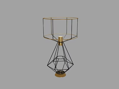 Geometric Metal Decorative Ornament Set With Black Frame And Gold Accents Details 3d model